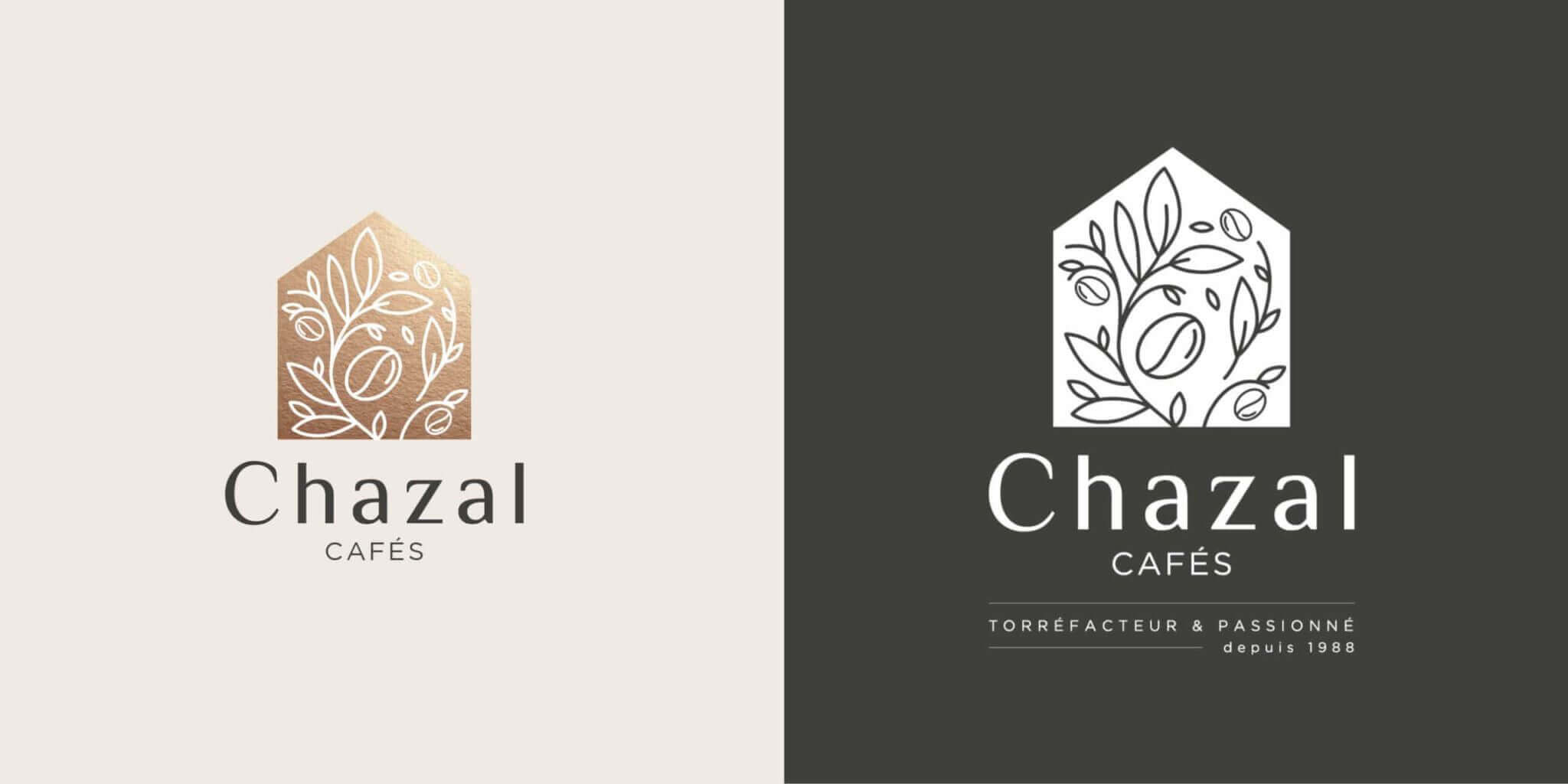 création du logo chazal café par l'agence com commerce