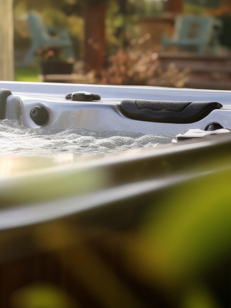 spa bouillonnant dans un jardin