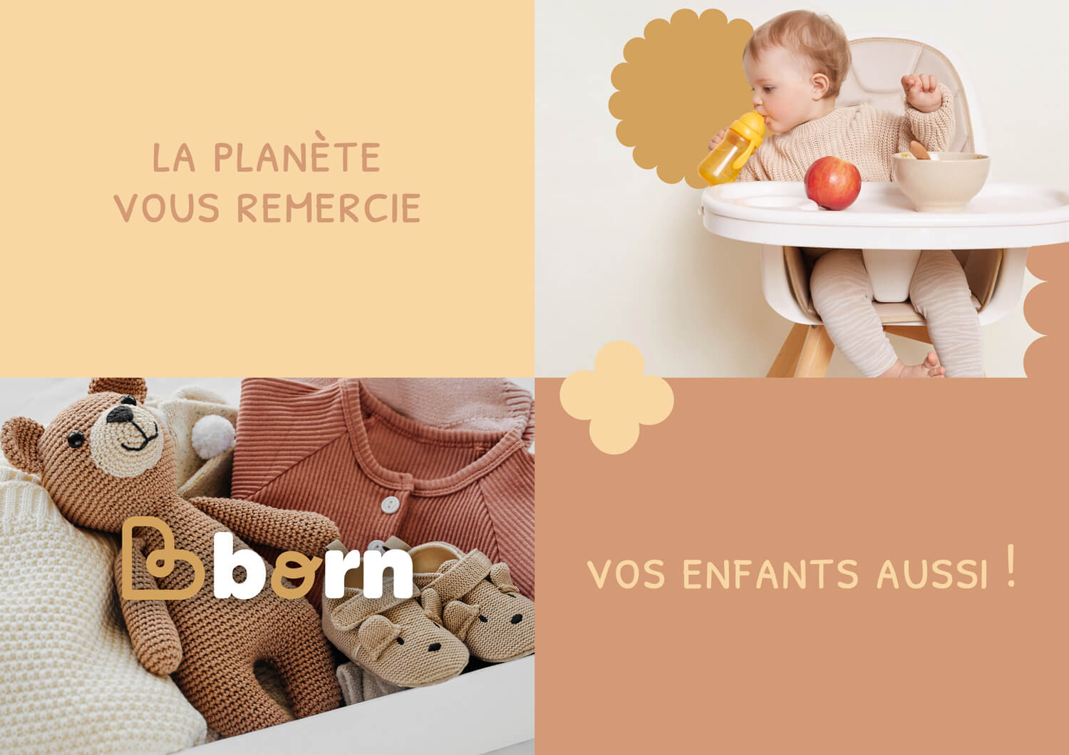 éléments de la charte graphique du logo bborn - identité visuelle à clermont-ferrand