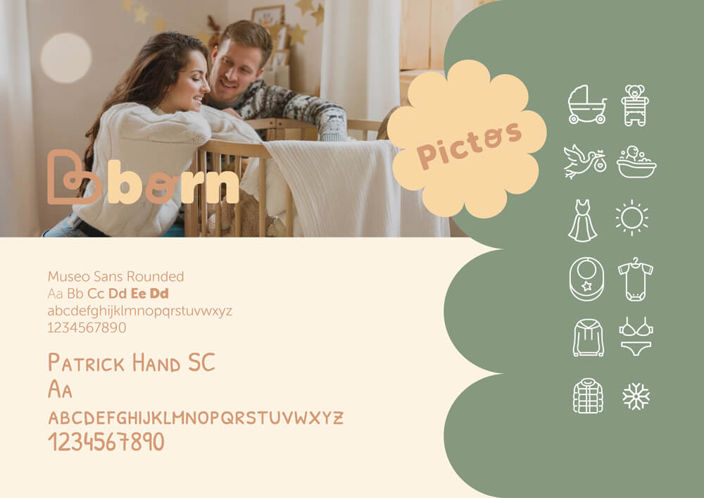 éléments de la charte graphique du logo bborn - identité visuelle à clermont-ferrand