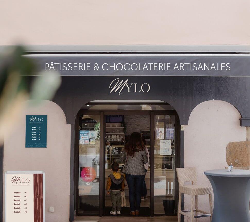 nouveau logo Mylo crée par l'agence com commerce sur l'enseigne de la boutique