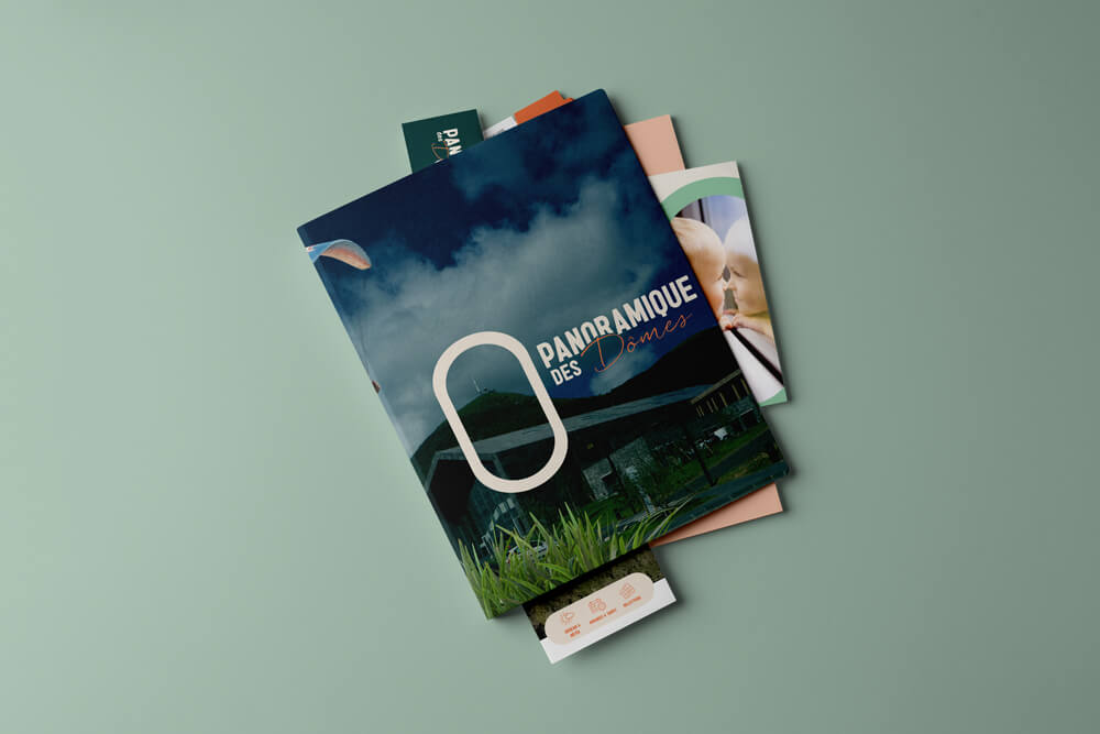 supports de communication du panoramique des dômes réalisé par l'agence com commerce en auvergne