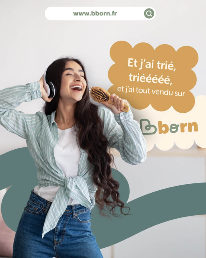 publication instagram de la société bborn, gestion des réseaux sociaux par l'agence de community management com commerce