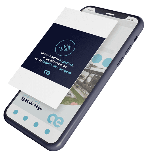smartphone avec les réseaux sociaux de la société aqua éruptions