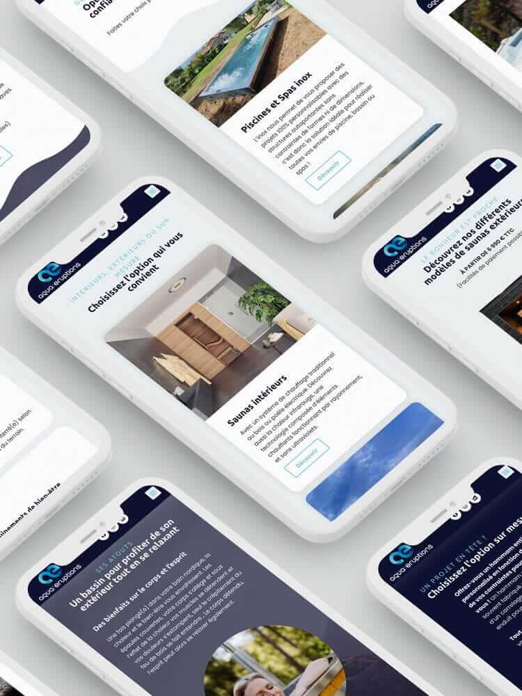 version mobile du site internet de la société Aqua éruption