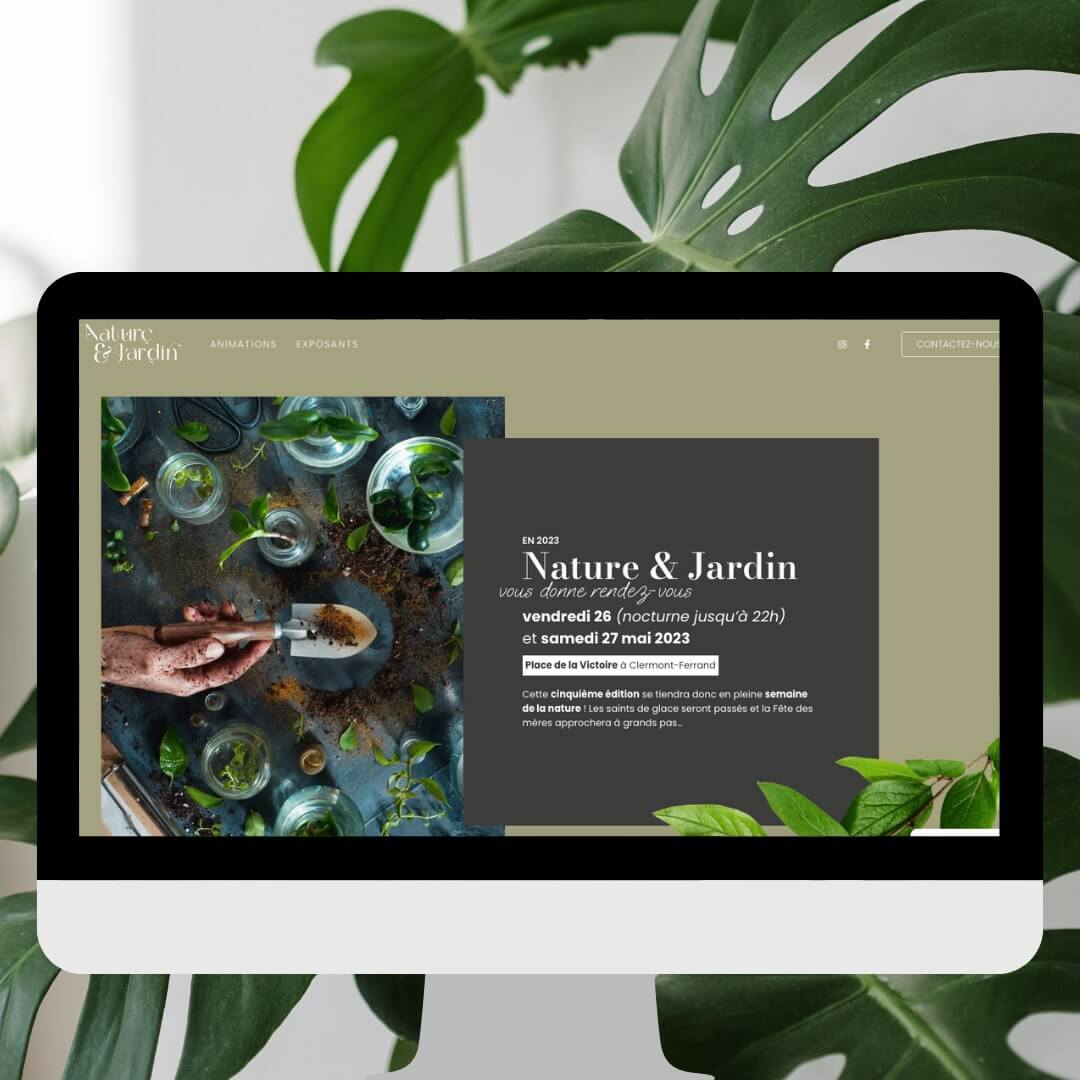 site internet de l'événement nature et jardin créé par l'agence com commerce