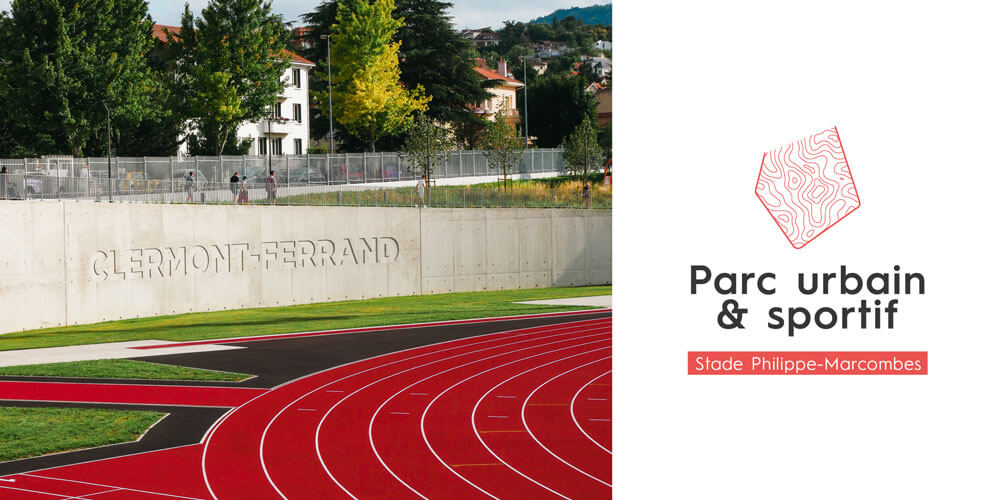 logo du stade philippe marcombes créé par l'agence de communication com commerce