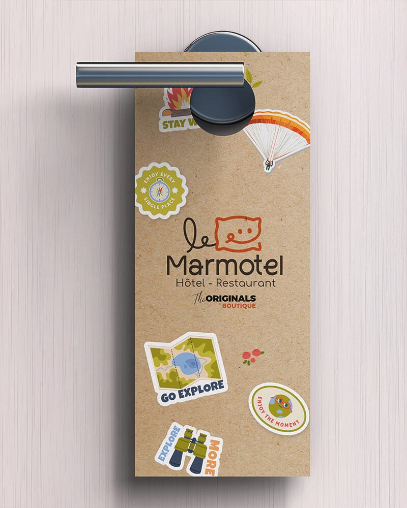 création d'identité visuelle pour le marmotel à clermont-ferrand, réalisé par l'agence com commerce