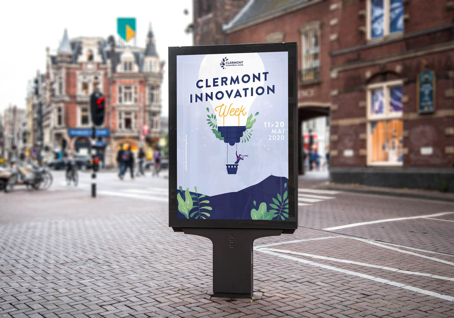 affiche de la clermont innovation week, créé par l'agence com commerce
