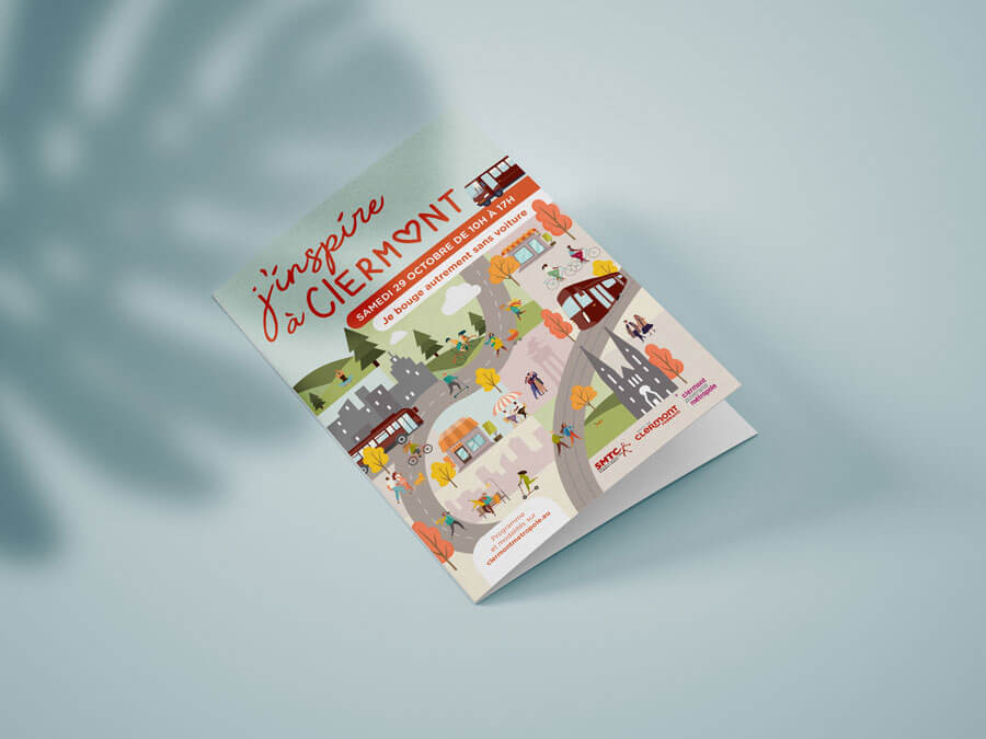 programme de la journée sans voiture à Clermont Ferrand créé par l'agence com commerce