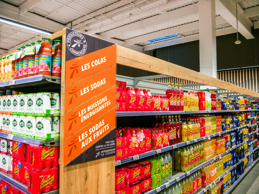 création de signalétique dans un magasin Intermarché