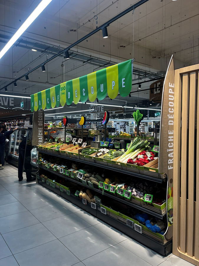 création de signalétique dans un magasin Intermarché